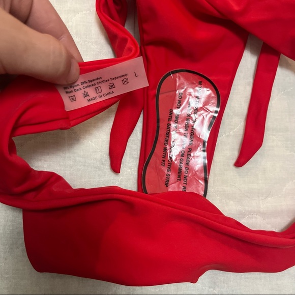 NWOT Red high waisted bikini size L - Picture 6 of 6